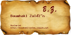 Baumhakl Zalán névjegykártya